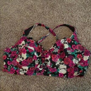 Floral/Skull bikini top